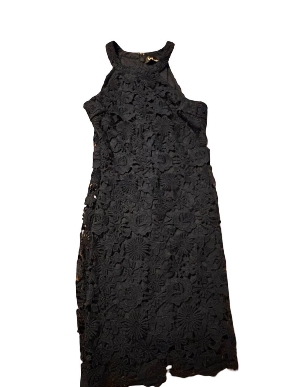 Lulus Navy Floral Lace High Neck Mini Dress Size S